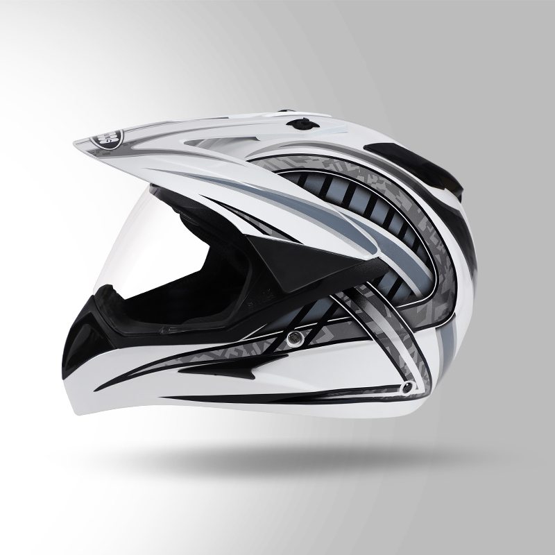MOTOCROSS D2 DECOR WHITE & GREY LEFT VEW