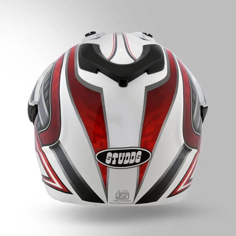 MOTOCROSS D2 DECOR WHITE & RED BACK VIEW