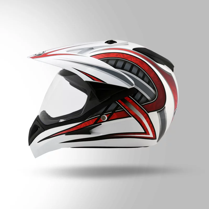 MOTOCROSS D2 DECOR WHITE & RED LEFT VIEW