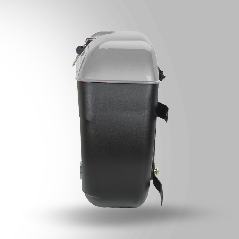 MOBIKE LUGGAGE SAFARI BOX WITH UNIVERSAL FITMENTS SILVER GREY RIGHT VIEW