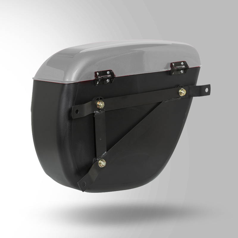 MOBIKE LUGGAGE SAFARI BOX WITH UNIVERSAL FITMENTS SILVER GREY RIGHT VIEW