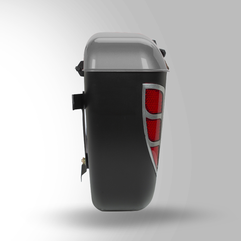 MOBIKE LUGGAGE SAFARI BOX WITH UNIVERSAL FITMENTS SILVER GREY RIGHT VIEW