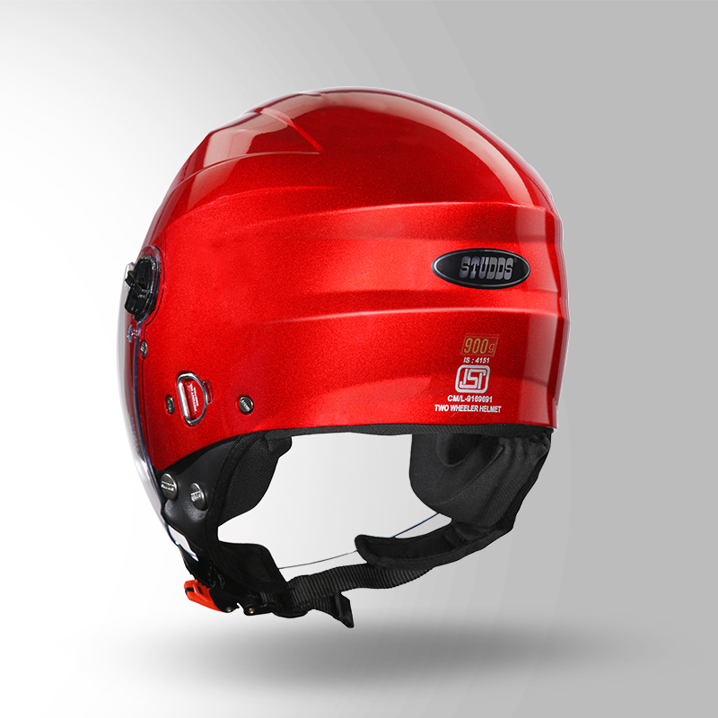 STUDDS Ray Super Cherry Red Open face Helmet - Buy Online | STUDDS ...