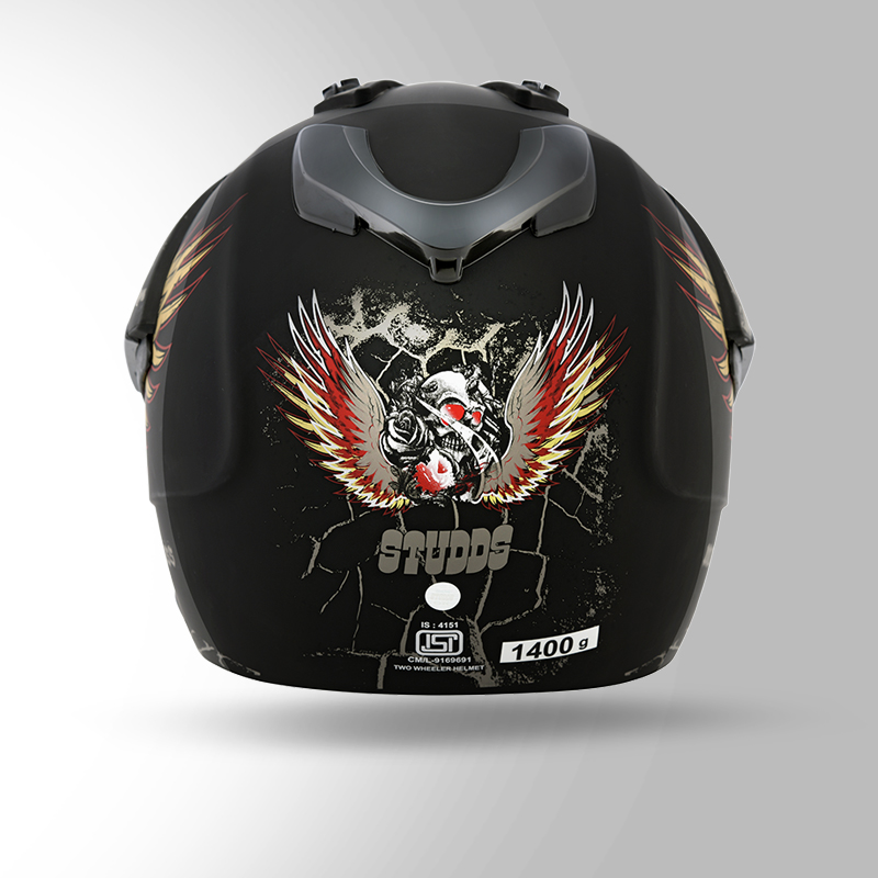MOTOCROSS D4 DECOR BLACK & GOLDEN BACK VIEW