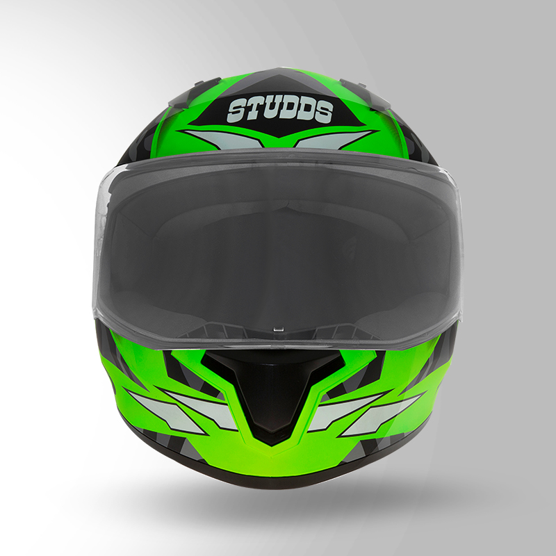 THUNDER D7 DECOR NEON GREEN & BLACK FRONT VIEW