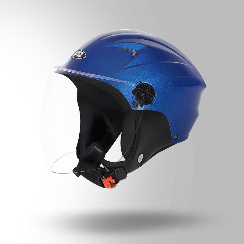 STUDDS Dame Open Face Helmet Solid Blue Buy Online STUDDS