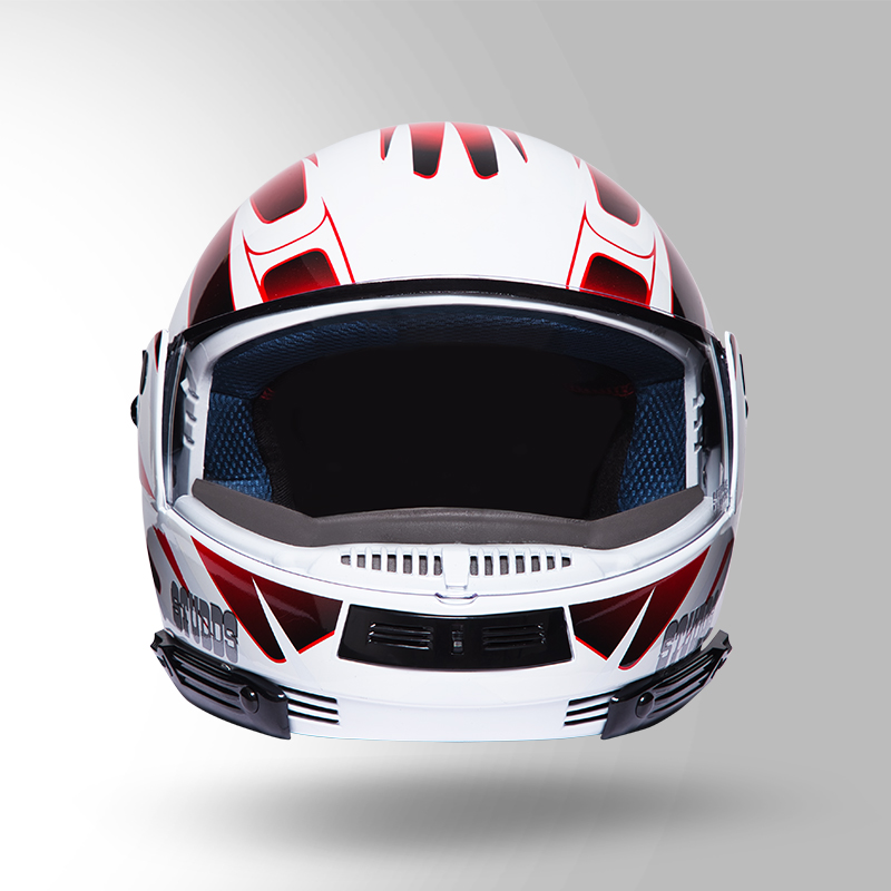 NINJA D5 DECOR WHITE & RED FRONT VIEW