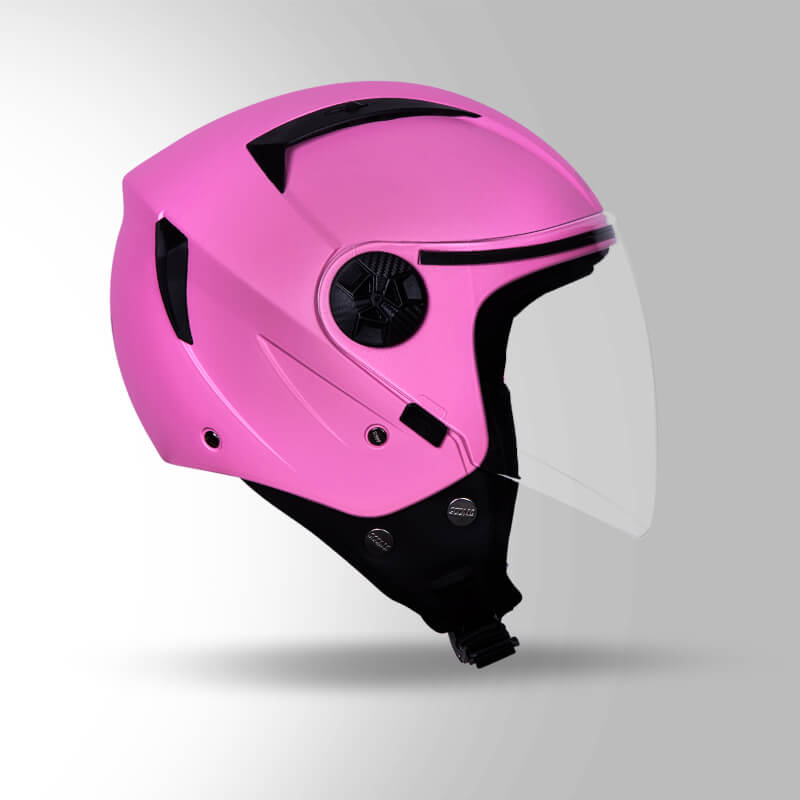 Buy Vogue Eco Open Face Solid Pink Helmet Online | STUDDS Online Store