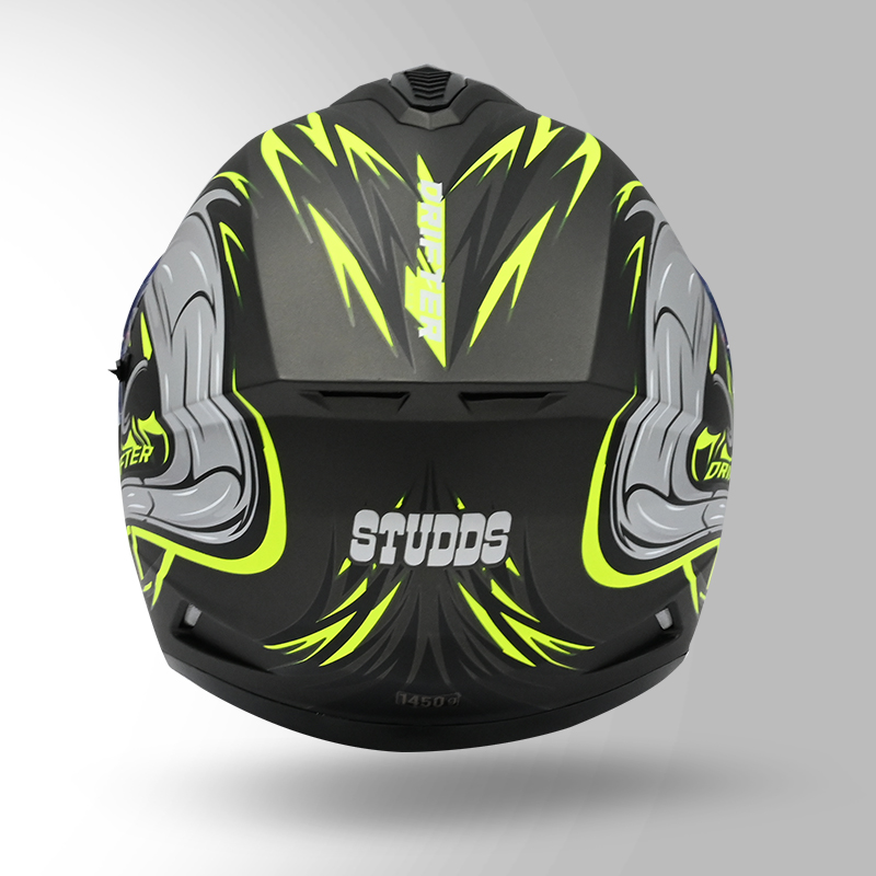DRIFTER D4 TAURUS DECOR MATT BLACK & YELLOW BACK VIEW