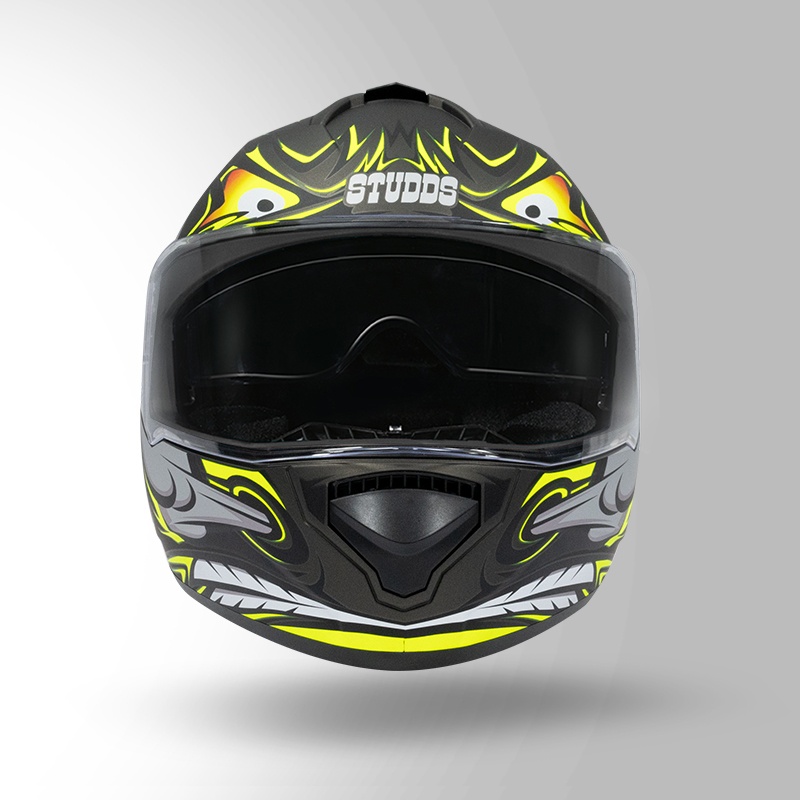 DRIFTER D4 TAURUS DECOR MATT BLACK & YELLOW FRONT VIEW