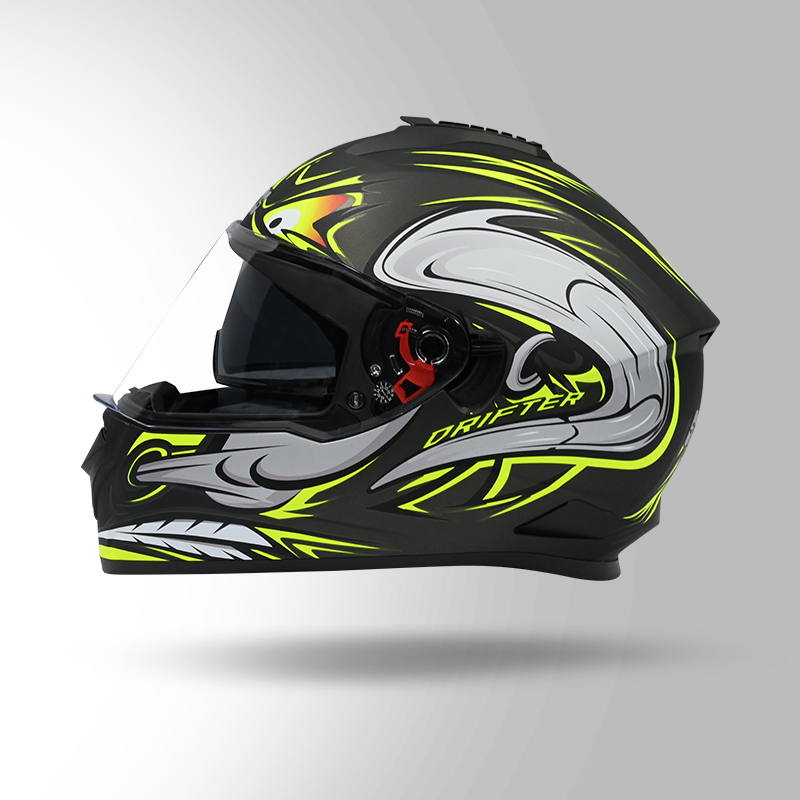 DRIFTER D4 TAURUS DECOR MATT BLACK & YELLOW RIGHT VIEW