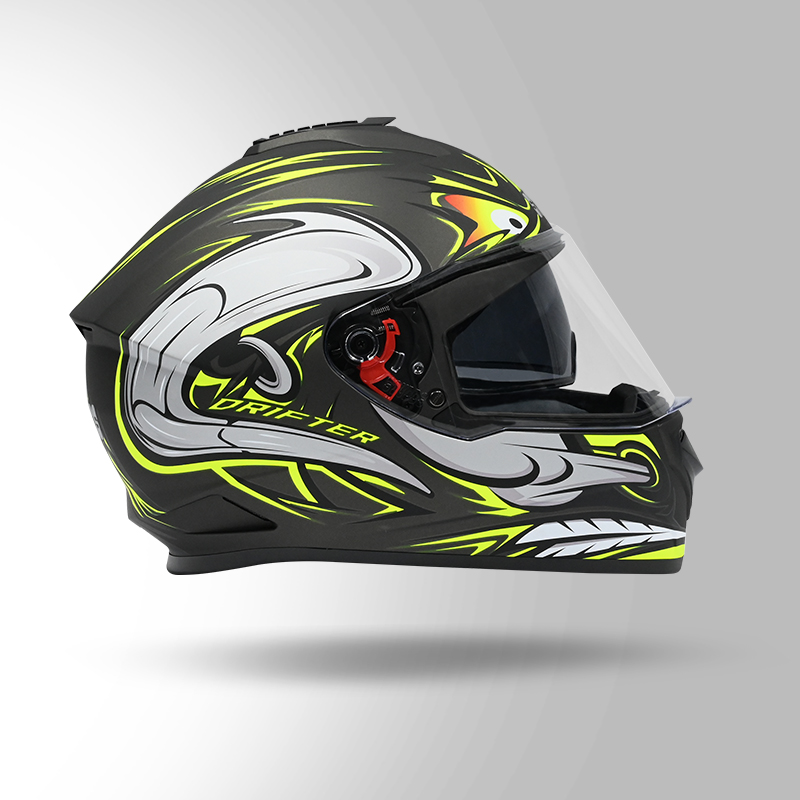 DRIFTER D4 TAURUS DECOR MATT BLACK & YELLOW LEFT VIEW