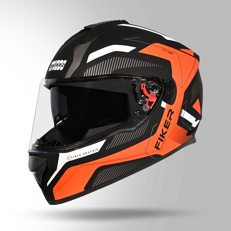 DRIFTER D5 FIKER DECOR MATT BLACK & ORANGE ISO VIEW