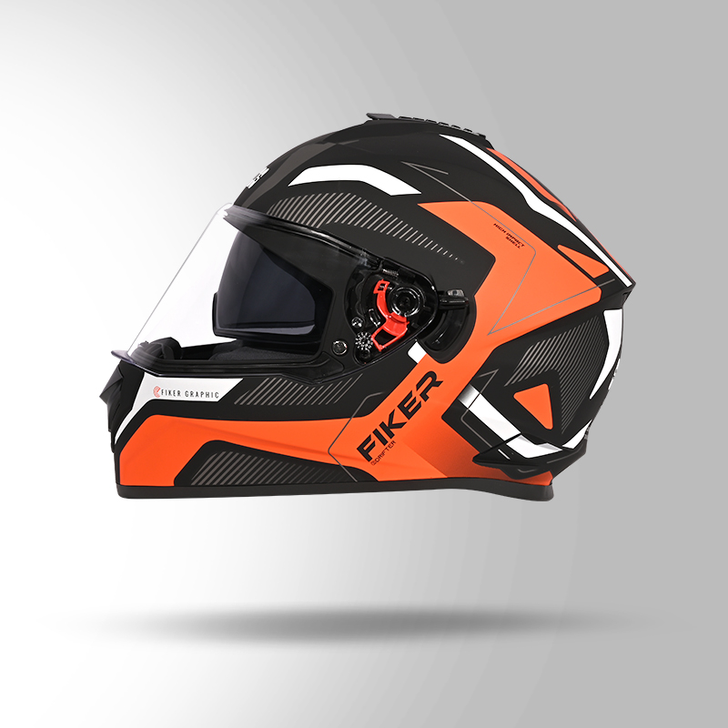 DRIFTER D5 FIKER DECOR MATT BLACK & ORANGE RIGHT VIEW