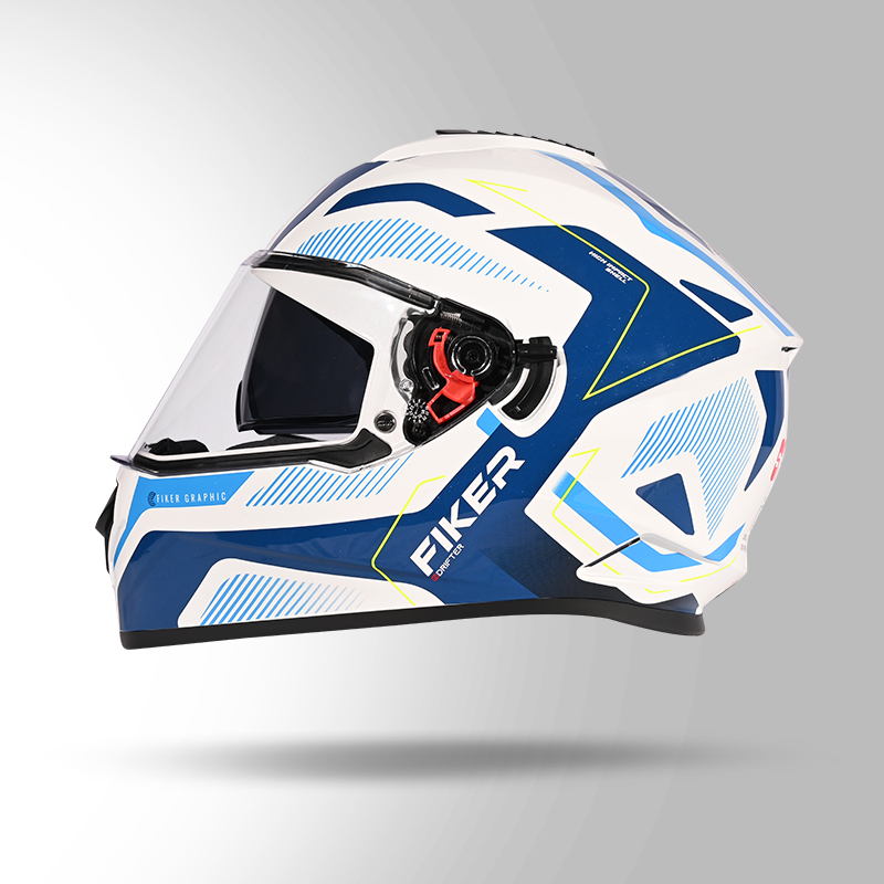 DRIFTER D5 FIKER DECOR WHITE & BLUE LEFT VIEW