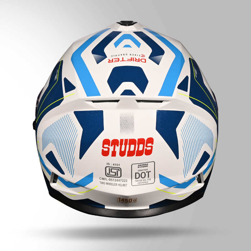 DRIFTER D5 FIKER DECOR WHITE & BLUE BACK VIEW
