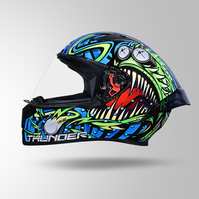 THUNDER D12 ANGLERFISH DECOR BLACK/BLUE & GREEN WITH SPOILER RIGHT VIEW