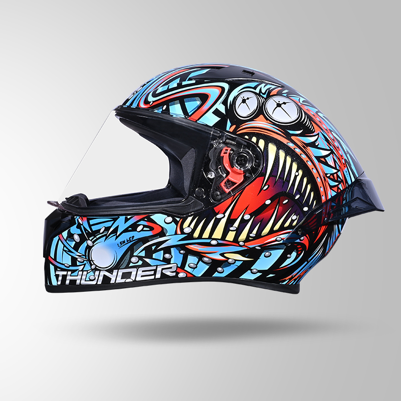 THUNDER D12 ANGLERFISH DECOR BLACK/BLUE & RED WITH SPOILER RIGHT VIEW