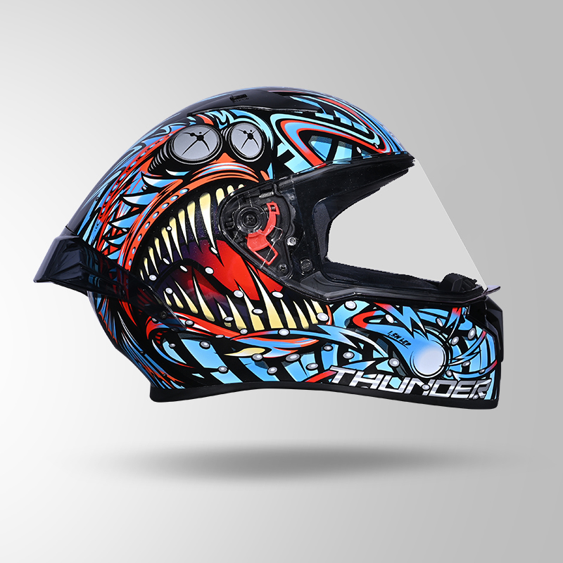 THUNDER D12 ANGLERFISH DECOR BLACK/BLUE & RED WITH SPOILER LEFT VIEW