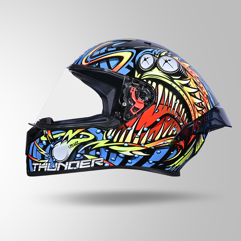 THUNDER D12 ANGLERFISH DECOR BLACK/BLUE & YELLOW WITH SPOILER RIGHT VIEW