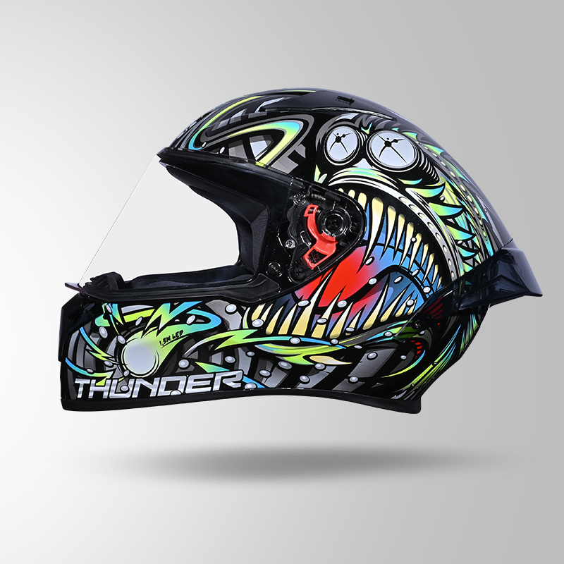 THUNDER D12 ANGLERFISH DECOR BLACK/GREY & BLUE WITH SPOILER RIGHT VIEW