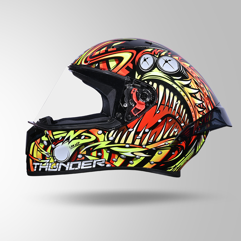 THUNDER D12 ANGLERFISH DECOR BLACK/RED & YELLOW WITH SPOILER RIGHT VIEW