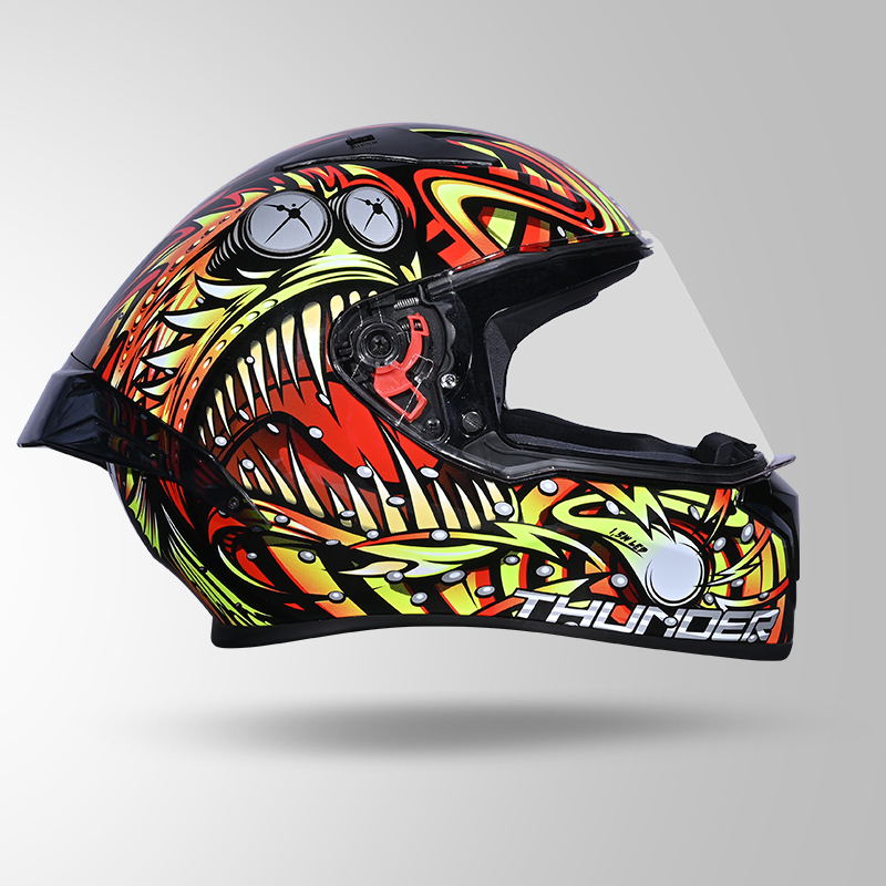 THUNDER D12 ANGLERFISH DECOR BLACK/RED & YELLOW WITH SPOILER LEFT VIEW