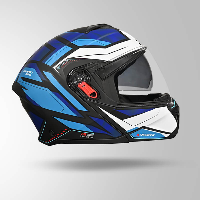 TROOPER DV D2 HELLCAT DECOR MATT BLACK & BLUE LEFT VIEW