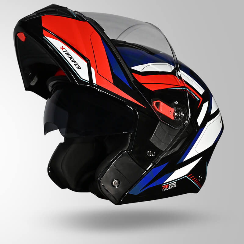 TROOPER DV D2 HELLCAT DECOR BLACK/BLUE & WHITE OPEN VIEW