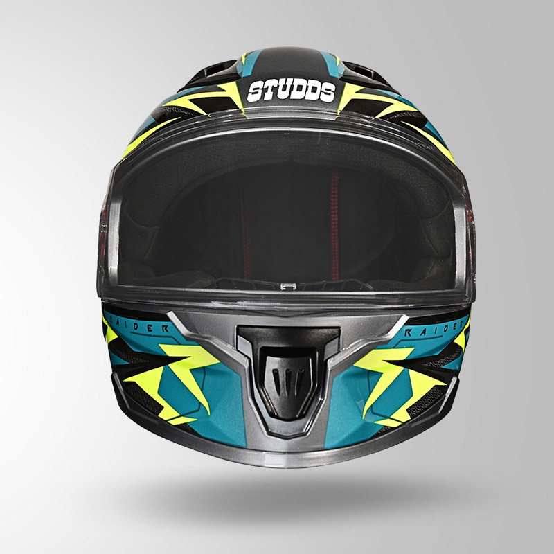 RAIDER SKULPT D1 DECOR GREY & YELLOW FRONT VIEW