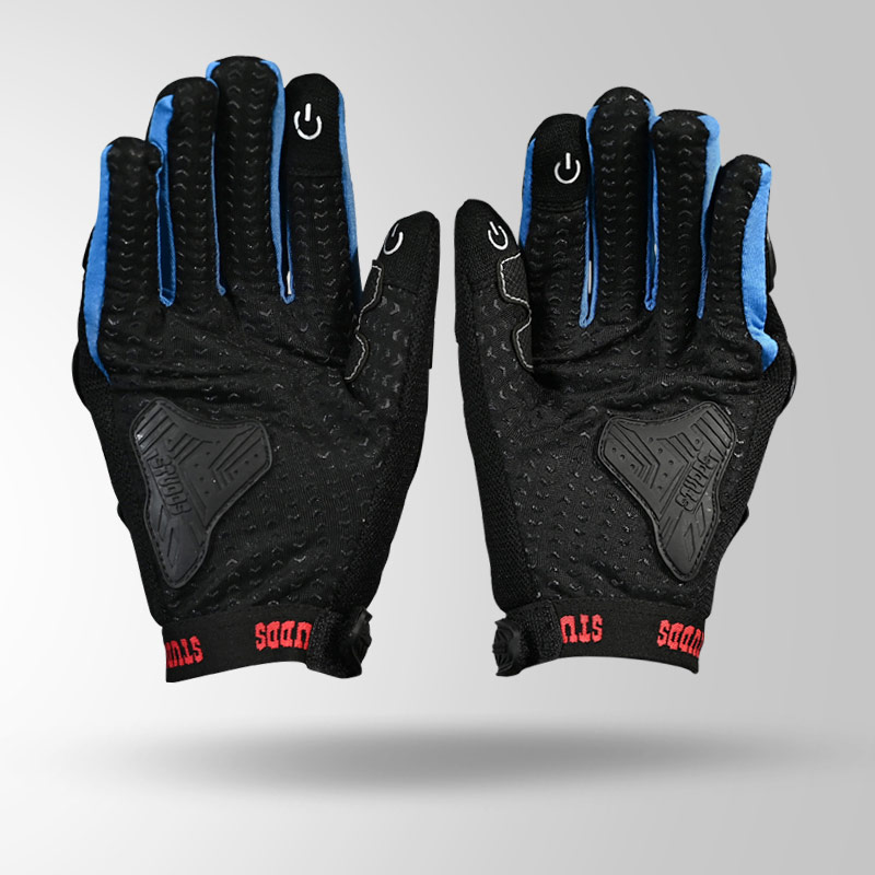 SMG 6 RIDING GLOVES BLUE FRONT VIEW