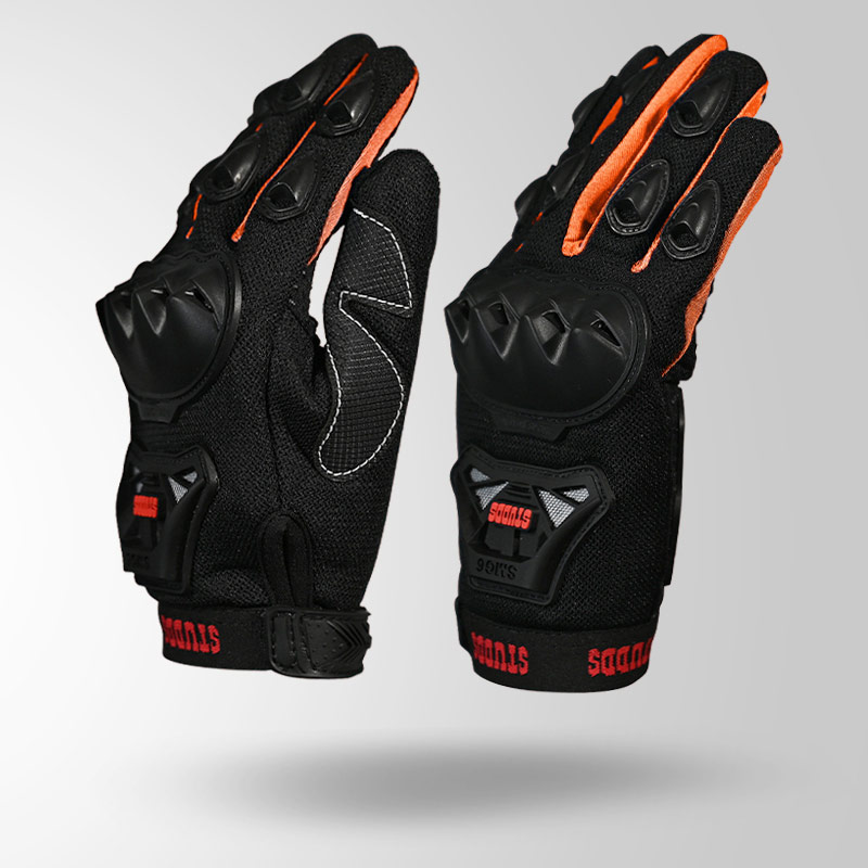 SMG 6 RIDING GLOVES ORANGE BACK VIEW