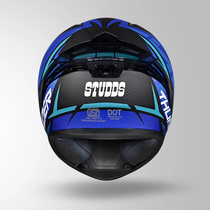 THUNDER D1 MATT BLACK & BLUE (1)