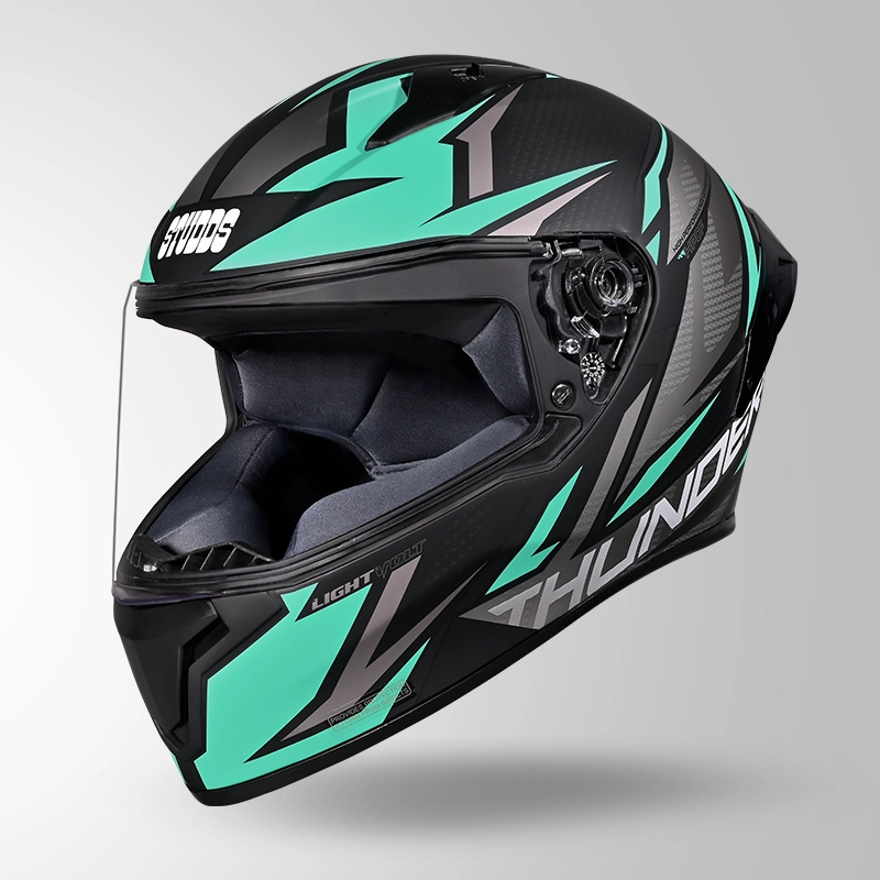 THUNDER D1 MATT BLACK-BLUE & GREY (2)
