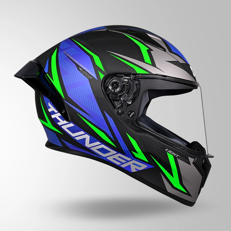 THUNDER D1 MATT BLACK-GREEN & BLUE (3)