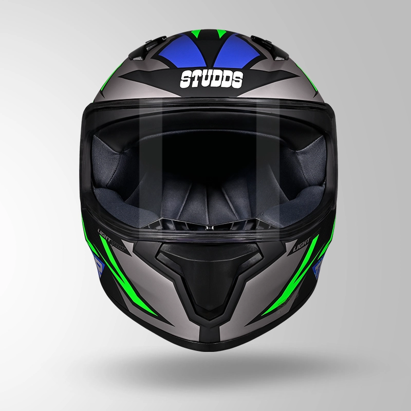 THUNDER D1 MATT BLACK-GREEN & BLUE (4)