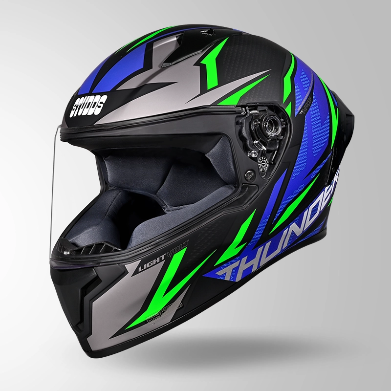 THUNDER D1 MATT BLACK-GREEN & BLUE (5)