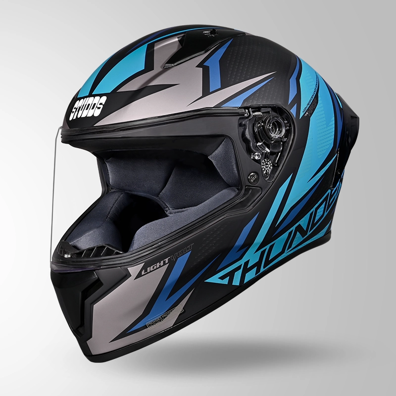 THUNDER D1 MATT BLACK-GREY & BLUE (2)