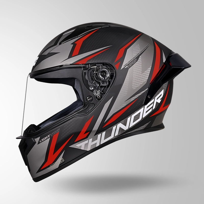 THUNDER D1 MATT BLACK-GREY & ORANGE (2)