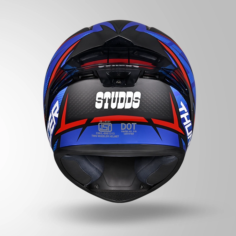 THUNDER D1 MATT BLACK-RED & BLUE (1)