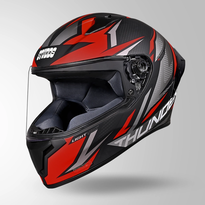 THUNDER D1 MATT BLACK-RED & GREY (2)