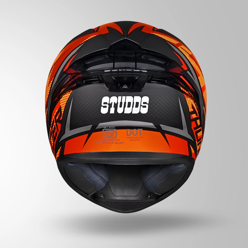 THUNDER D1 MATT BLACK-RED & ORANGE (1)