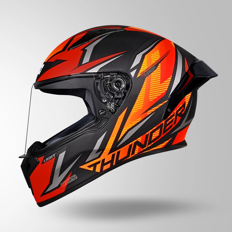 THUNDER D1 MATT BLACK-RED & ORANGE (3)