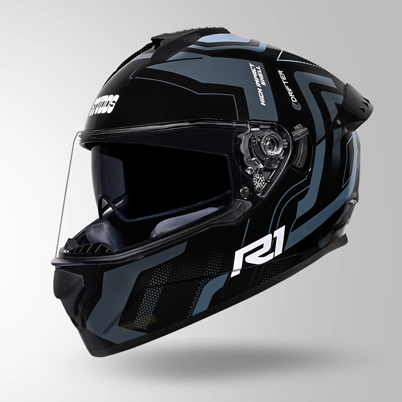 STUDDS Drifter D5 Fiker Matt Black & Orange Helmet Online | STUDDS