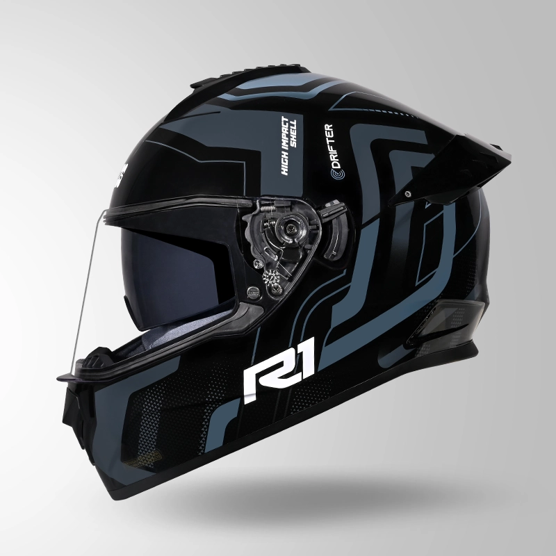 STUDDS Drifter D5 Fiker Matt Black & Orange Helmet Online | STUDDS