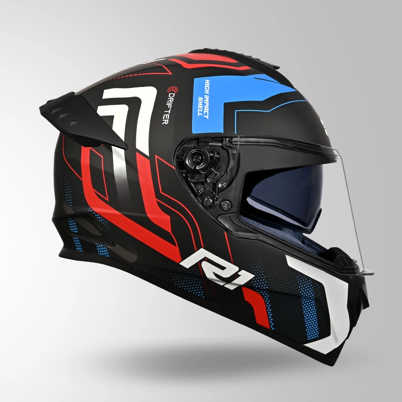 DRIFTER D4 R1 DECOR MATT BLACK-RED & BLUE (5)