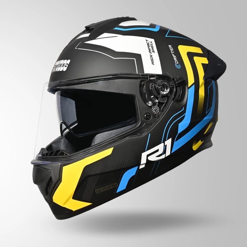 DRIFTER D4 R1 DECOR MATT BLACK YELLOW & WHITE (3)