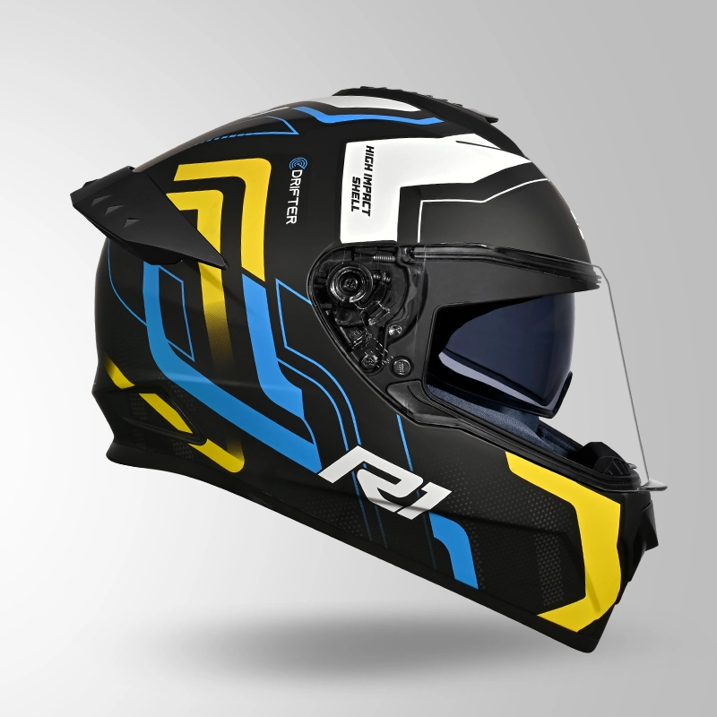 DRIFTER D4 R1 DECOR MATT BLACK YELLOW & WHITE (5)