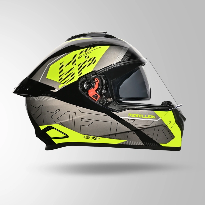 DRIFTER D6 REBELLION DECOR BLACK / FLUORESCENT YELLOW & YELLOW LEFT VIEW
