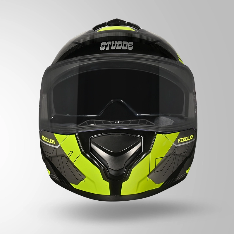 DRIFTER D6 REBELLION DECOR BLACK / FLUORESCENT YELLOW & YELLOW FRONT VIEW